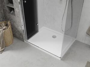 Mexen Lima, sprchový kout se skládacími dveřmi 70 (dveře) x 80 (stěna) cm, 6mm šedé sklo, chromový profil + slim sprchová vanička bílá + chromový sifon, 856-070-080-01-40-4010