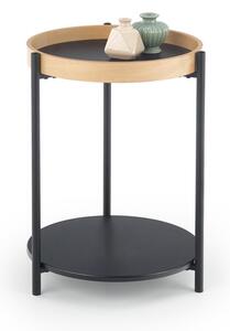 Odkládací stolek ROLO černá / přírodní dub Halmar