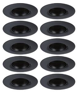 P 92120 Vestavné svítidlo 10ks-sada nevýklopné kruhové 90mm GU10 max. 10x10W 230V černá - PAULMANN