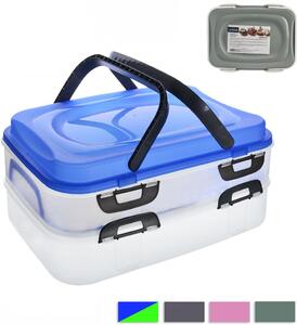 Orion Úložný box na cukroví a zákusy, PIKNIK 2 patra, s uchy, mix barev