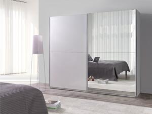 Šatní skříň Lux 28 Barva korpusu: Bílá, Rozměry: 244 cm, Dveře: Zrcadlo