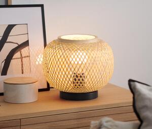 Stolní lampa s bambusovým stínítkem