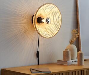 Nástěnná lampa s bambusovým stínítkem