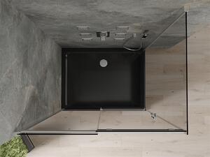 MEXEN - Omega sprchový kout, posuvné dveře, 100 x 80 cm, grafit, chrom + vanička Flat, černá - 825-100-080-01-40-4070