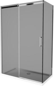 Mexen Omega sprchový kout, posuvné dveře, 140 x 80 cm, grafit, chrom + vanička Flat, bílá - 825-140-080-01-40-4010