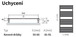 ISAN Atria DLAV11200550SM51 Radiátor kombinovaný, 55x112cm, černý samet S40