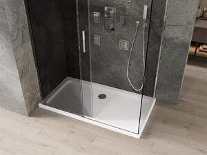 MEXEN - Omega sprchový kout, posuvné dveře, 130 x 70 cm, grafit, chrom + vanička Flat, bílá - 825-130-070-01-40-4010