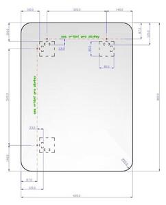 EBS Vanadis Zrcadlo oblé 60 x 80 cm s LED osvětlením VANADIS6080K