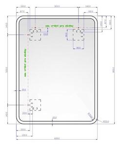 EBS Venia Zrcadlo oblé 60 x 80 cm s LED osvětlením VENIA6080K