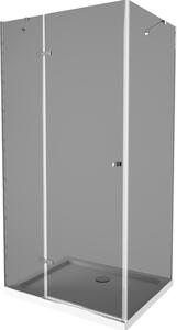 Mexen Roma, sprchový kout s křídlovými dveřmi 100 (dveře) x 70 (stěna) cm, 6mm šedé sklo, chromový profil + slim sprchová vanička bílá + chromový…