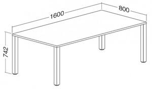 Stůl ProOffice B 80 x 160 cm bílá