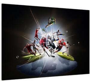Skleněný obraz - Sportovci (70x50 cm)