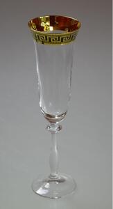 BOHEMIA ANGELA VERSO GOLD SKLENICE NA ŠAMPAŇSKÉ 190 ML SADA 6 KS
