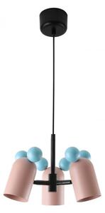 Světle modro-růžové závěsné svítidlo s kovovým stínidlem Mouse II – GTV