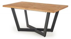 Halmar Rozkládací jídelní stůl MASSIVE 160(250)x90 dub světlý/černá