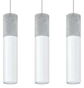 Závěsné svítidlo Borgio, 3x betonové/bílé kovové stínítko