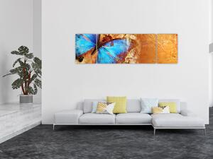 Obraz - Modrý motýl (170x50 cm)