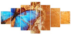 Obraz - Modrý motýl (210x100 cm)