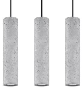 Závěsné svítidlo Luvo, 3x betonové stínítko