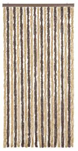 Závěs proti hmyzu tmavě hnědý a béžový 90 x 220 cm žinylka