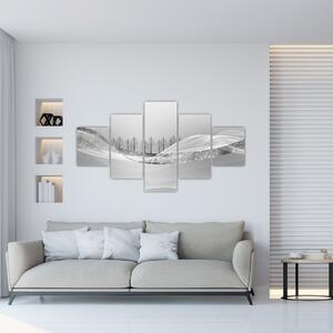 Obraz - Stříbrná krajina (125x70 cm)
