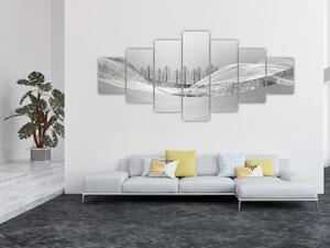 Obraz - Stříbrná krajina (210x100 cm)