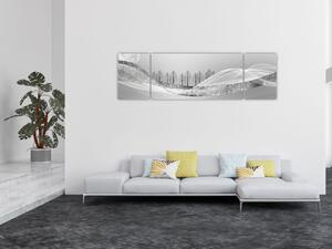 Obraz - Stříbrná krajina (170x50 cm)