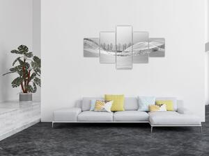 Obraz - Stříbrná krajina (125x70 cm)