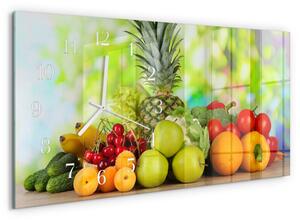 Skleněné hodiny horizontální Ovoce a zelenina zsppb-60x30-00295266