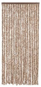 Závěs proti hmyzu béžový a tmavě hnědý 90 x 220 cm žinylka