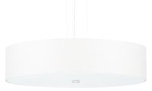 Závěsné svítidlo Skala, 1x bílé textilní stínítko, (bílé sklo), (fi 50 cm)