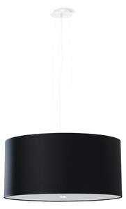 Závěsné svítidlo Otto, 1x černé textilní stínítko, (bílé sklo), (fi 50 cm)