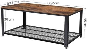 VASAGLE Konferenční stolek obdélníkový hnědý 106x60 cm