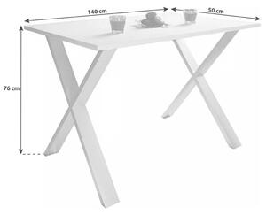JÍDELNÍ STŮL, bílá, 140/50/76 cm MID.YOU - Online Only jídelní stoly, Online Only