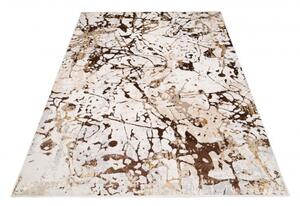 Makro Abra Kusový koberec GOLDEN MZ26D Abstraktní Moderní krémový hnědý Rozměr: 140x200 cm