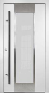Vchodové dveře s ocelovým opláštěním FM Turen model DS08 Orientace dveří: Levé, otevírání ven, Dekor: Bílá, Standardní rozměr dveří včetně rámu: 98 cm x 208 cm - vnější rozměr rámu