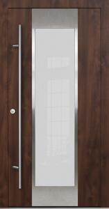 Vchodové dveře s ocelovým opláštěním FM Turen model DS08 Orientace dveří: Levé, otevírání dovnitř, Dekor: Ořech, Standardní rozměr dveří včetně rámu: 98 cm x 208 cm - vnější rozměr rámu