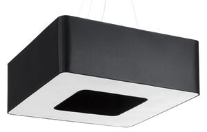 Závěsné svítidlo Urano, 1x černé textilní stínítko, (bílý plast), (60 cm)