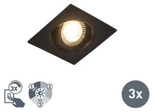 Zápustné LED svítidlo Miu Black Dimb Set 3 (Nordtech)