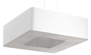 Závěsné svítidlo Urano, 1x bílé textilní stínítko, (bílý plast), (60 cm)
