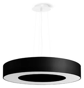 Závěsné svítidlo Saturno Slim, 1x černé textilní stínítko, (bílý plast), (fi 50 cm)