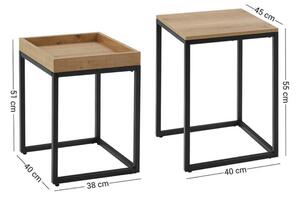 Přístavný stolek TAX hnědá/černá, set 2 ks