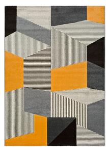 Šedo-oranžový koberec Universal Leo Grey, 140 x 200 cm