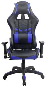 HERNÍ ŽIDLE, vzhled kůže, modrá, černá Carryhome - Otočné židle