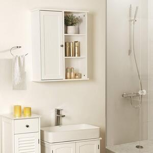 SONGMICS Závěsná koupelnová skříňka bez zrcadla bílá