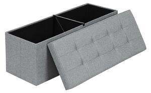 SONGMICS Úložný sedací box čalouněný skládací 110x38 cm šedý