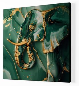 Obraz na plátně - Slon Zlatý Emerald FeelHappy.cz Velikost obrazu: 60 x 60 cm
