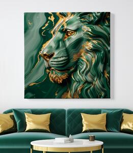 Obraz na plátně - Lev Zlatý Emerald FeelHappy.cz Velikost obrazu: 40 x 40 cm
