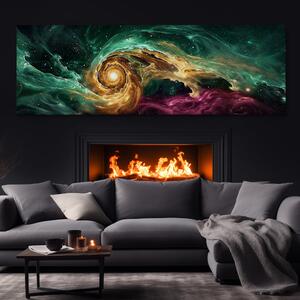 Obraz na plátně - Galaxie Cosmeo FeelHappy.cz Velikost obrazu: 60 x 20 cm