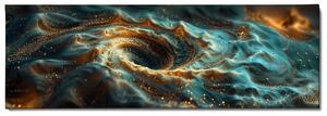 Obraz na plátně - Galaxie Aureus FeelHappy.cz Velikost obrazu: 120 x 40 cm